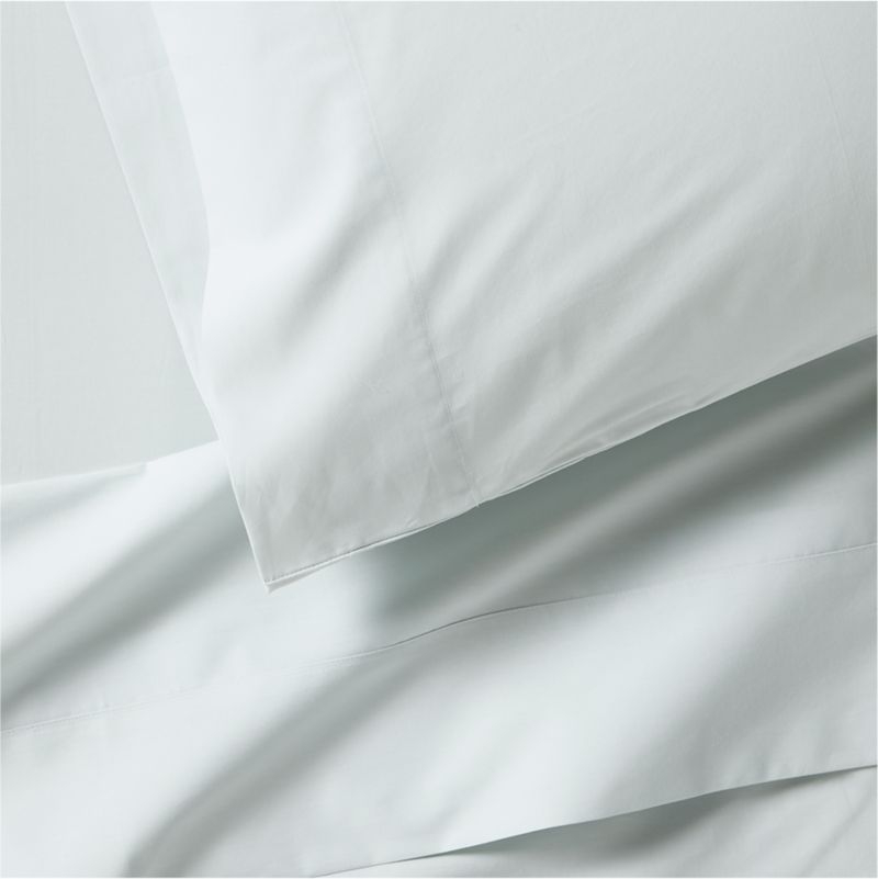 Everyday Snuggle Brushed Cotton Percale Soft Blue Kids Queen Sheet Set - Image 1