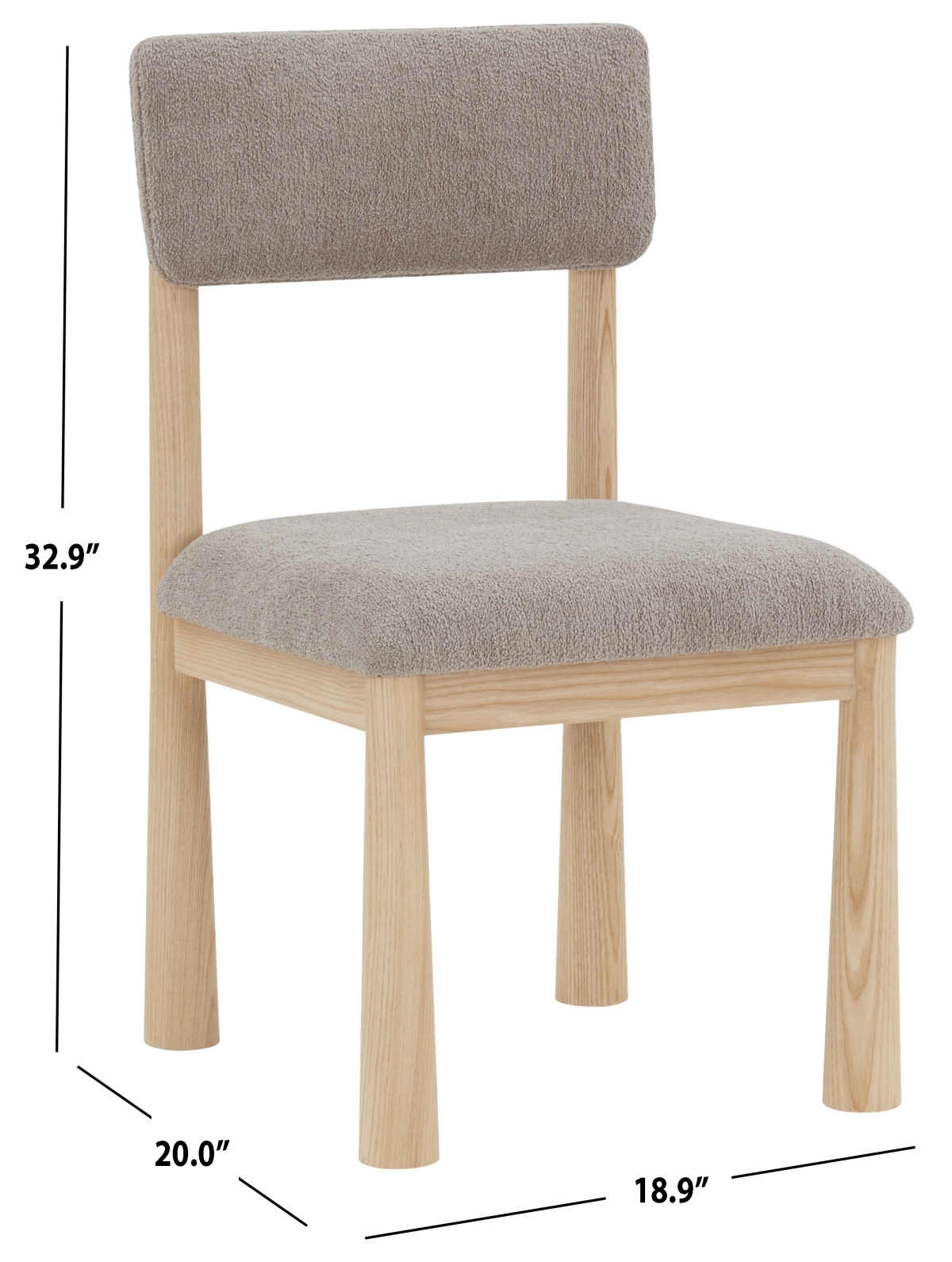 Wrenley Boucle Dining Chair - Light Brown/Natural - Image 5