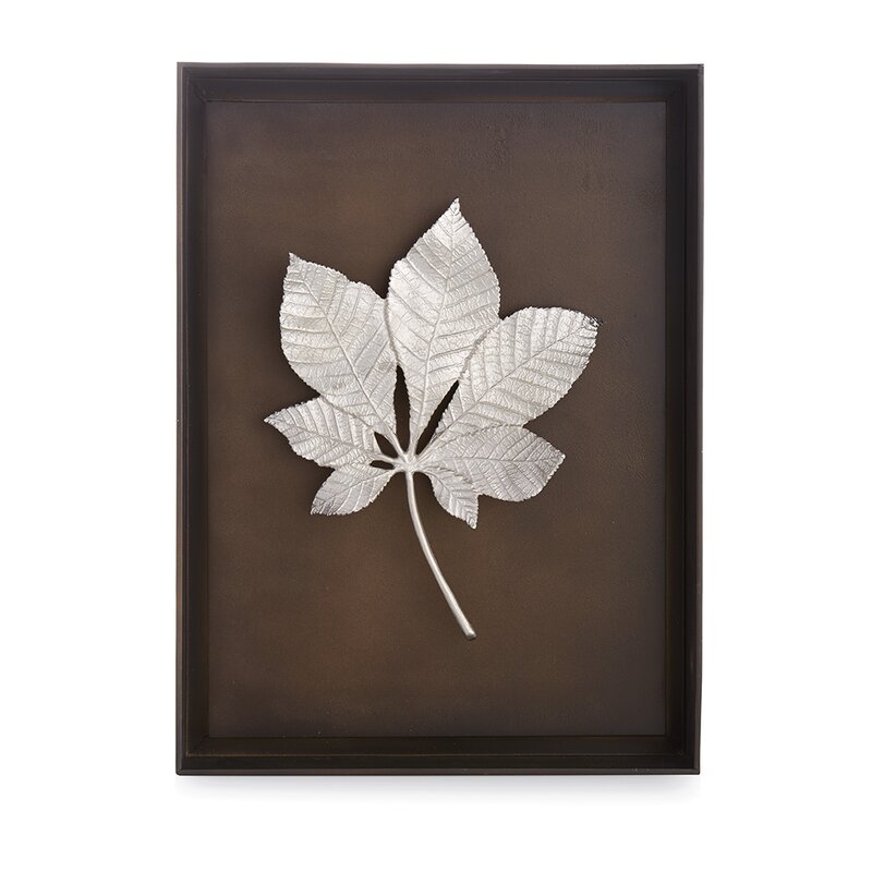 Michael Aram Chestnut Frame Leaf Shadow Box in Antique Nickel - Image 0