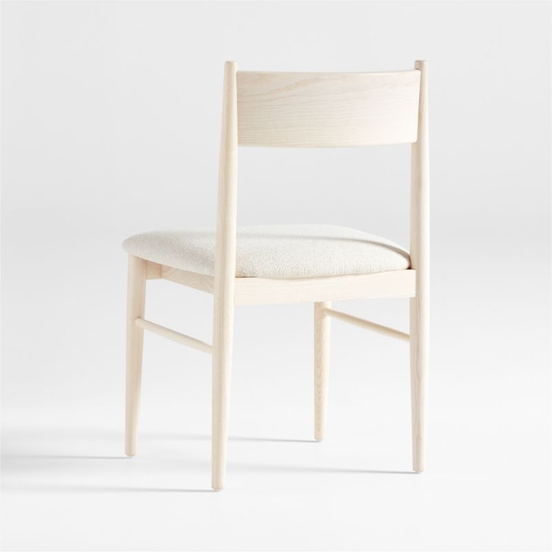 Petrie Bleached Ash Upholstered Dining Chair with Performance Fabric - Image 3