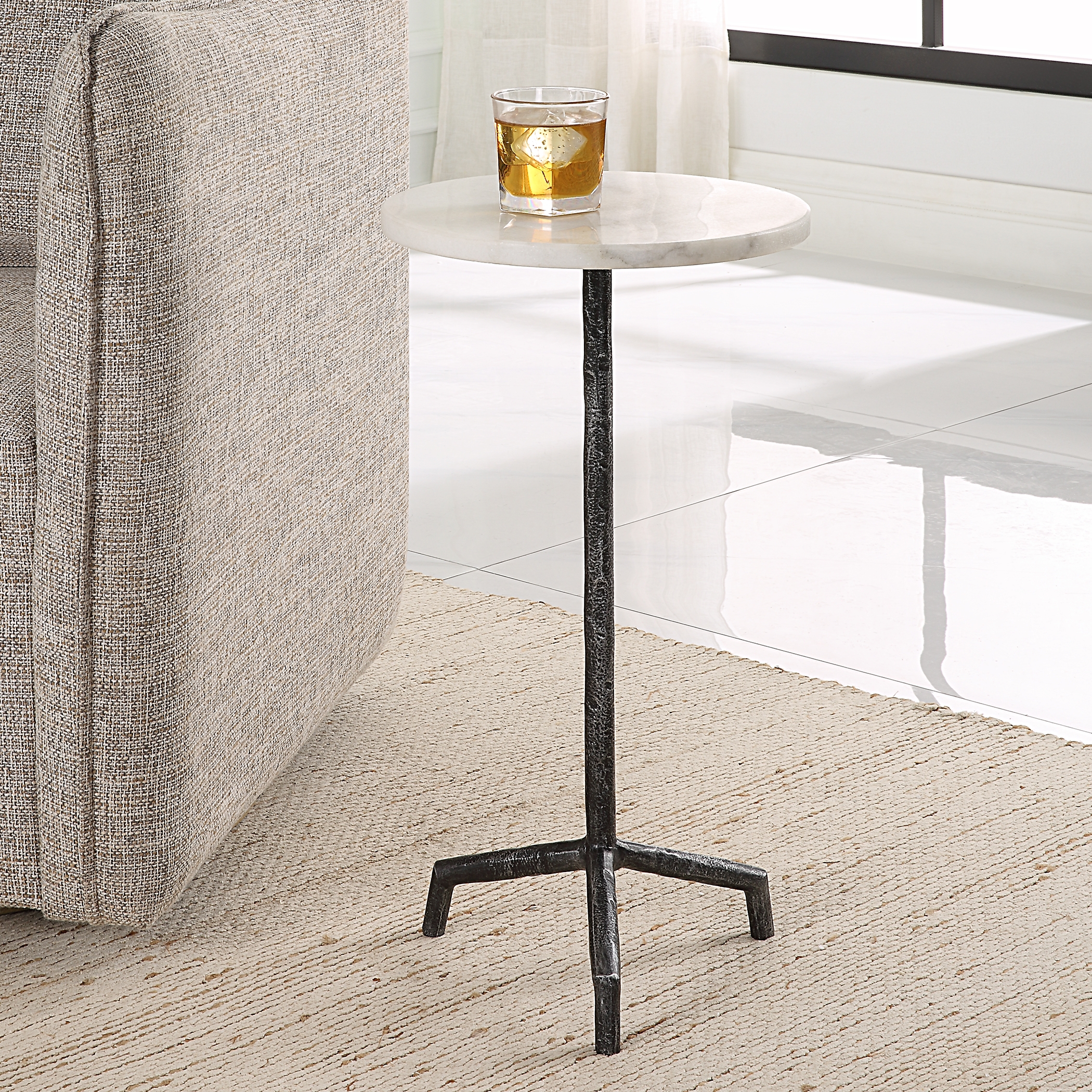 Puritan White Marble Drink Table - Image 1