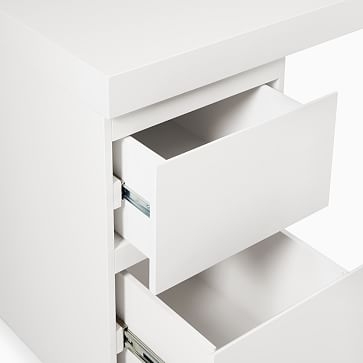 Parsons File Cabinet + Desk Set, White - Image 1
