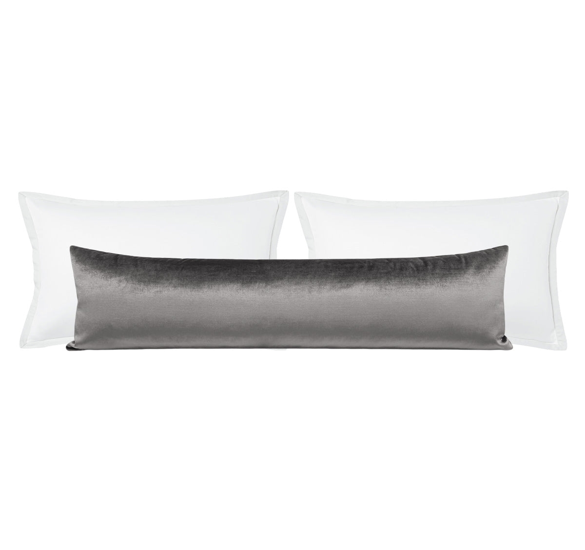 THE XL LUMBAR :: FAUX SILK VELVET // GRAPHITE - BY THE YARD - Image 0