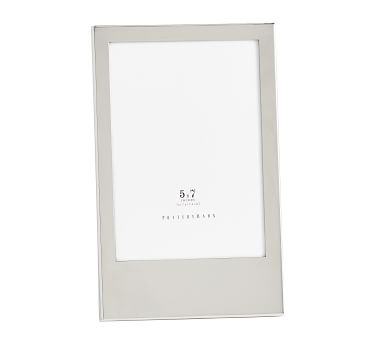 Modern Silver Personalized Wide-Base Frame, Horizontal, 5" x 7" - Image 3