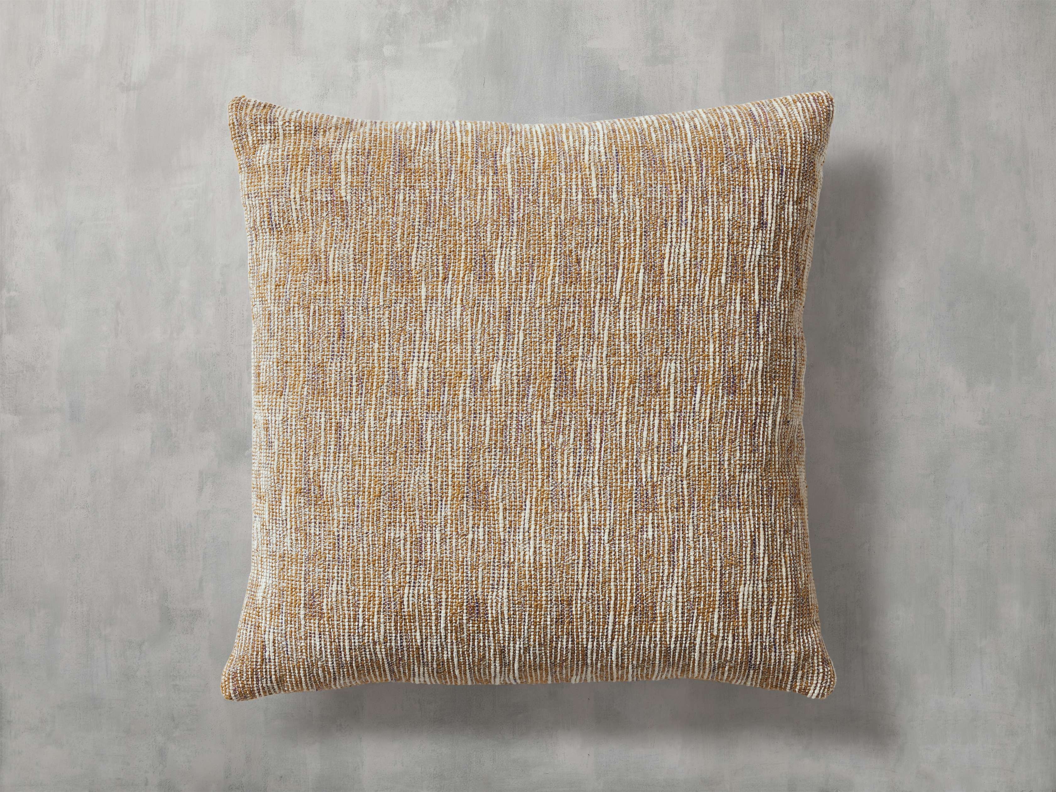 Aubree Chenille Pillow in Linen Yellow  Ochre - Image 0