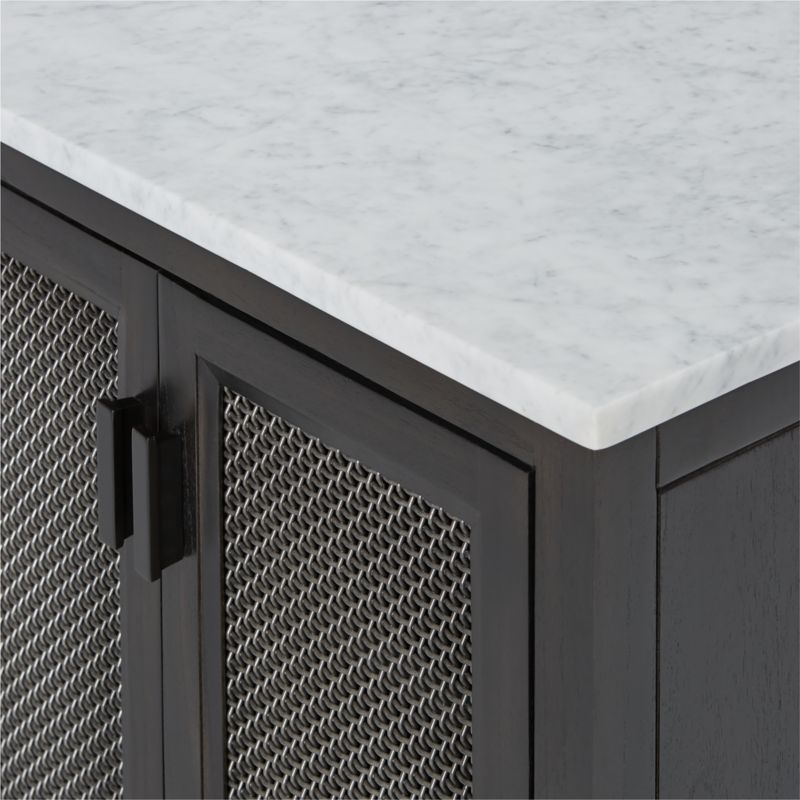 Enzo 72" Black Storage Media Console with Marble Top - Image 4