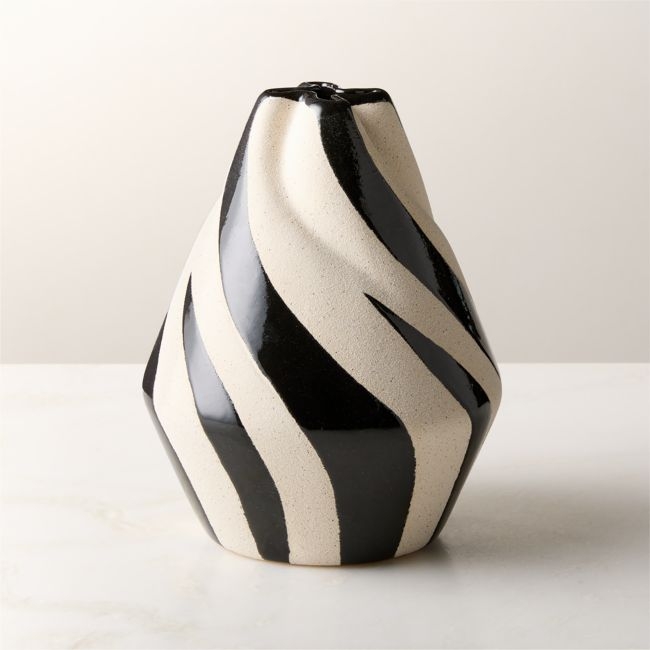 Izmal Black and White Ceramic Vase - Image 0