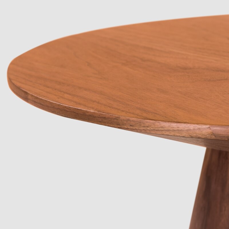 Mong 22.05'' Tall Pedestal End Table, Walnut - Image 1