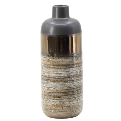 Cael Copper 15.4'' Ceramic Table Vase - Image 0