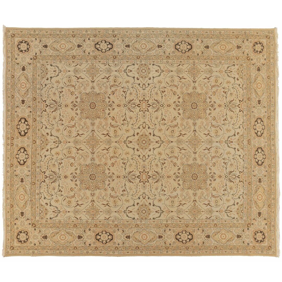 Aga John Oriental Rugs One-of-a-Kind Hand-Knotted Tan/Beige 8' x 10' Wool Area Rug - Image 0