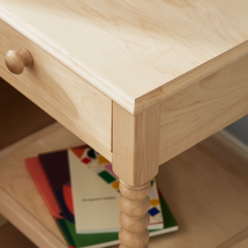 Set of 2 Jenny Lind Maple Wood Spindle Kids Nightstand with Drawer - Image 8