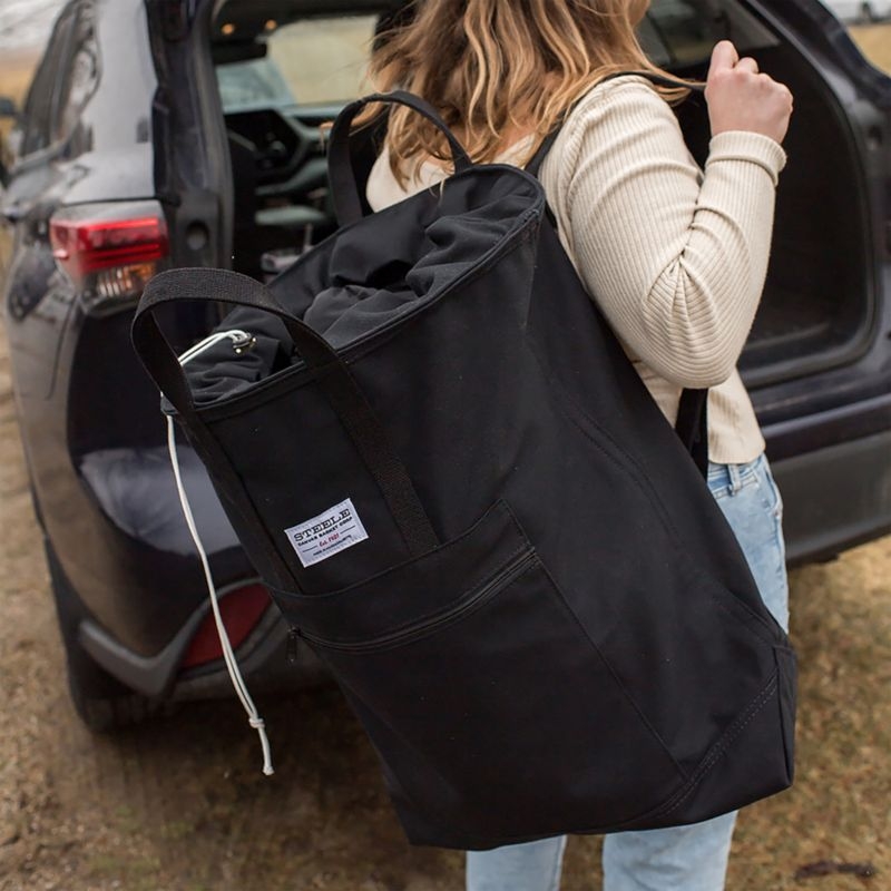 Steele Black Canvas Laundry Tote Bag - Image 1