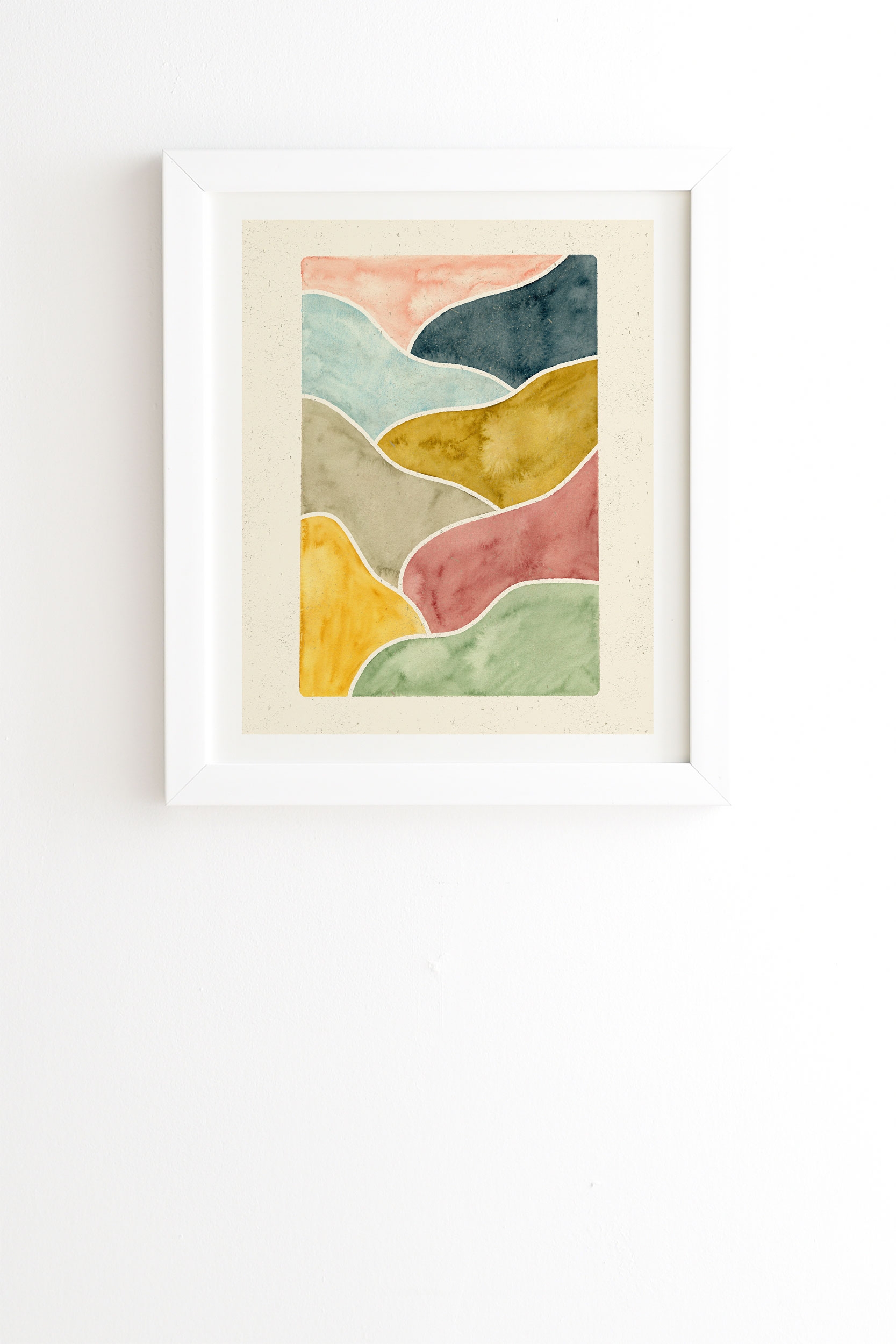 Watercolor Abstract Landscape by Pauline Stanley - Framed Wall Art Basic White 20" x 20" - Image 0