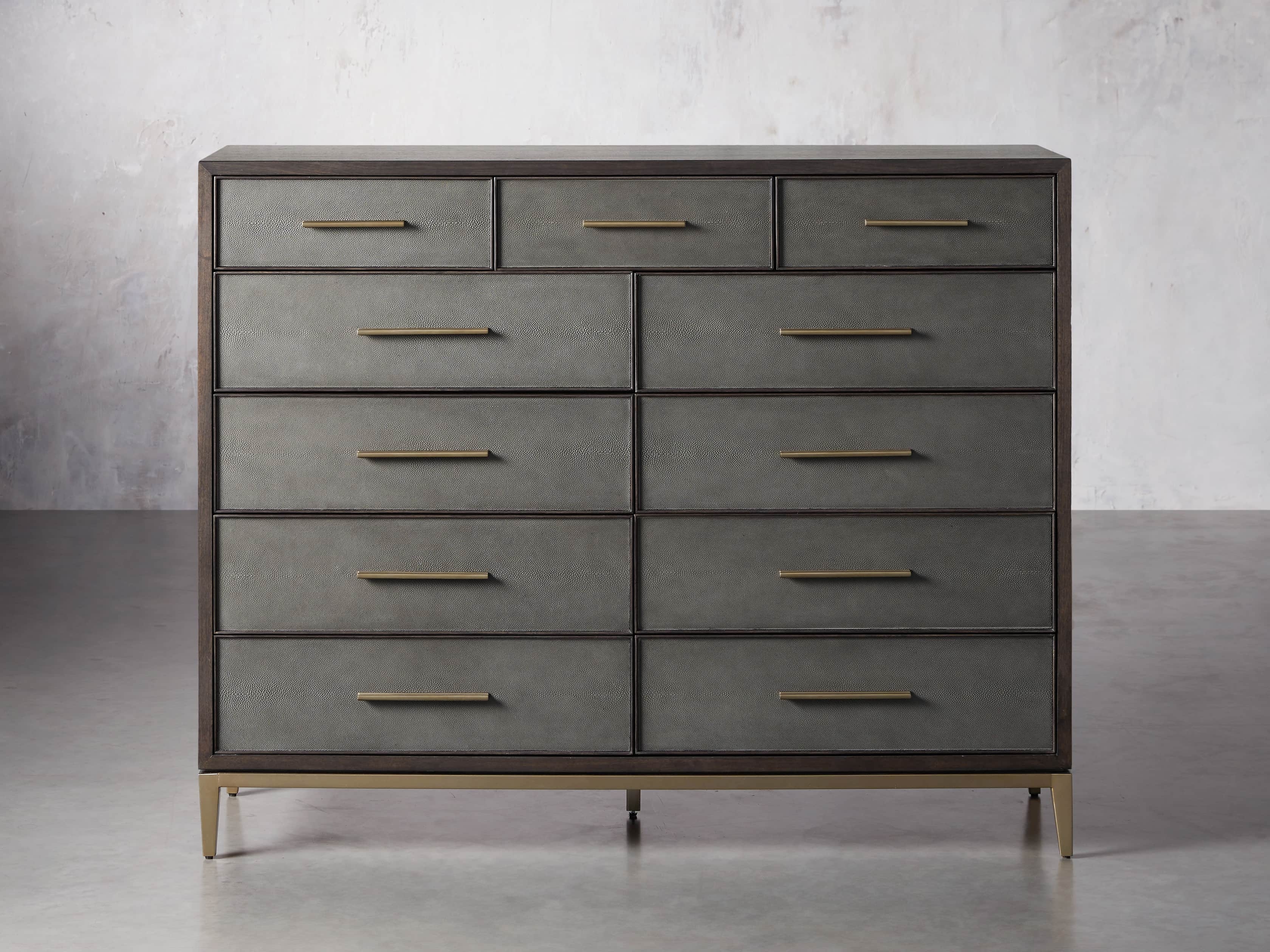 Malone Eleven-Drawer Dresser in Shagreen Brown  Sparrow - Image 0