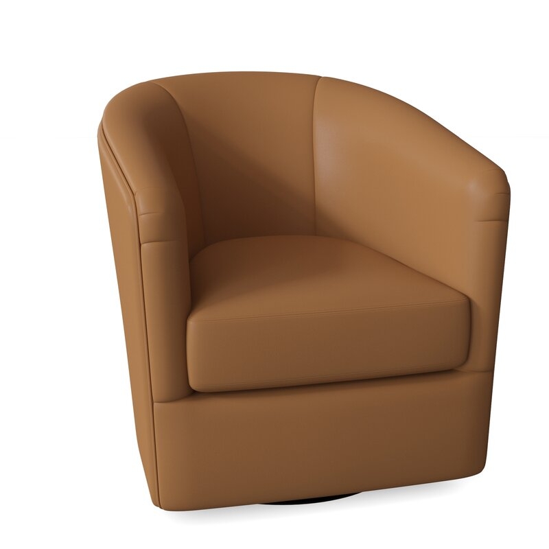 Omnia Leather Bella Swivel 18" Armchair Body Fabric: Softsations Buckskin, Motion Type: Standard with Swivel Ring Base - Image 0