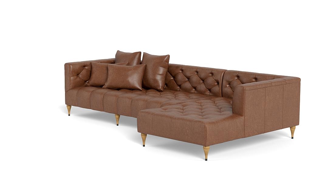 Ms. Chesterfield Leather Sectional Sofa with Right Chaise by Apartment Therapy - Image 2