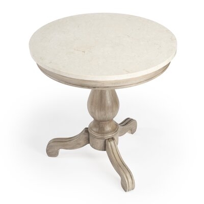 Aberdale Marble Top Pedestal End Table - Image 0