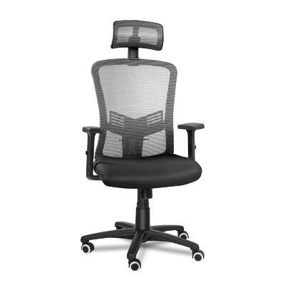 Ergonomic Office Chair High Back Mesh Computer Chair With Lumbar Support Adjustable Armrest, Backrest And Flip-up Headrest In Gray - Image 0