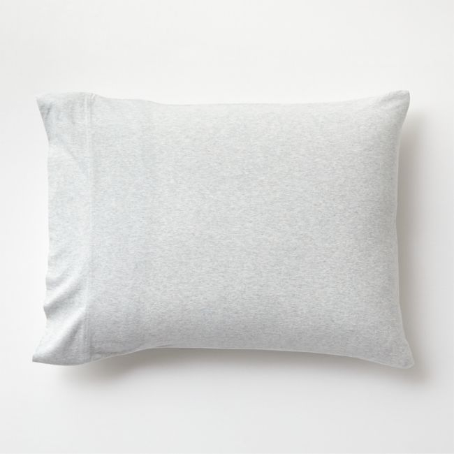 Cozysoft Organic Cotton Jersey Light Grey Standard Pillow Sham - Image 0