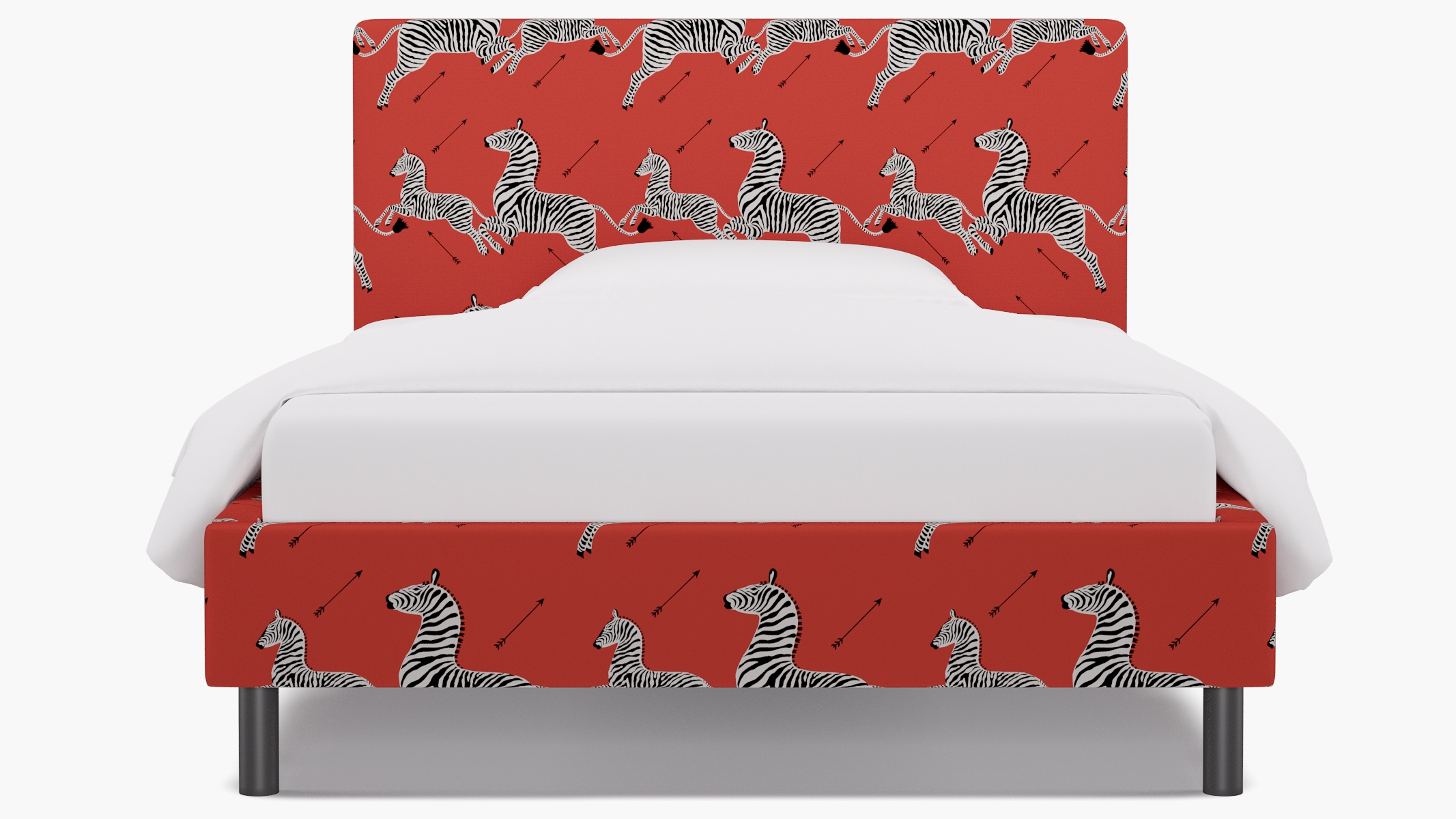 Tailored Platform Bed, Coral Zebra, Full - Image 0