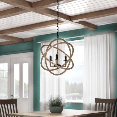 Apollo 3-Light Candle Style Globe Chandelier with Rope Accents - Image 0
