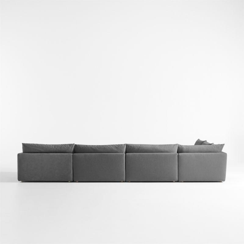 Unwind Modular 6-Piece L-Shaped Slipcovered Sectional Sofa with Chaise Lounge - Image 3