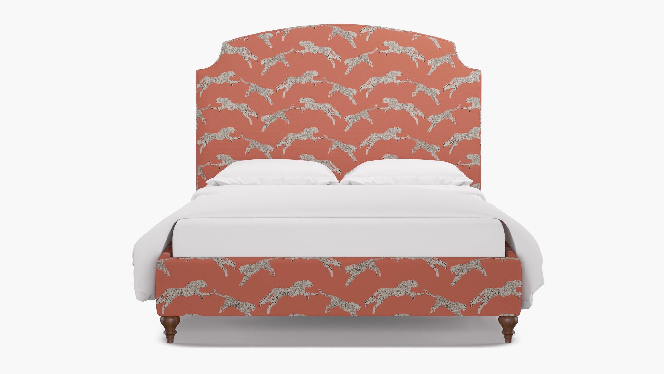 Cove Bed, Henna Cheetah, Walnut Decorative Tapered Leg, Twin - Image 0