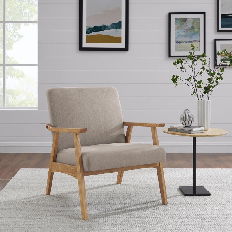 Brandolyn 23.6'' Wide Linen Armchair, Beige - Image 4