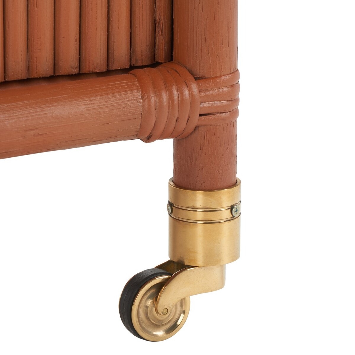 Barnette Rattan Pole Barcart - Amber - Safavieh - Image 4