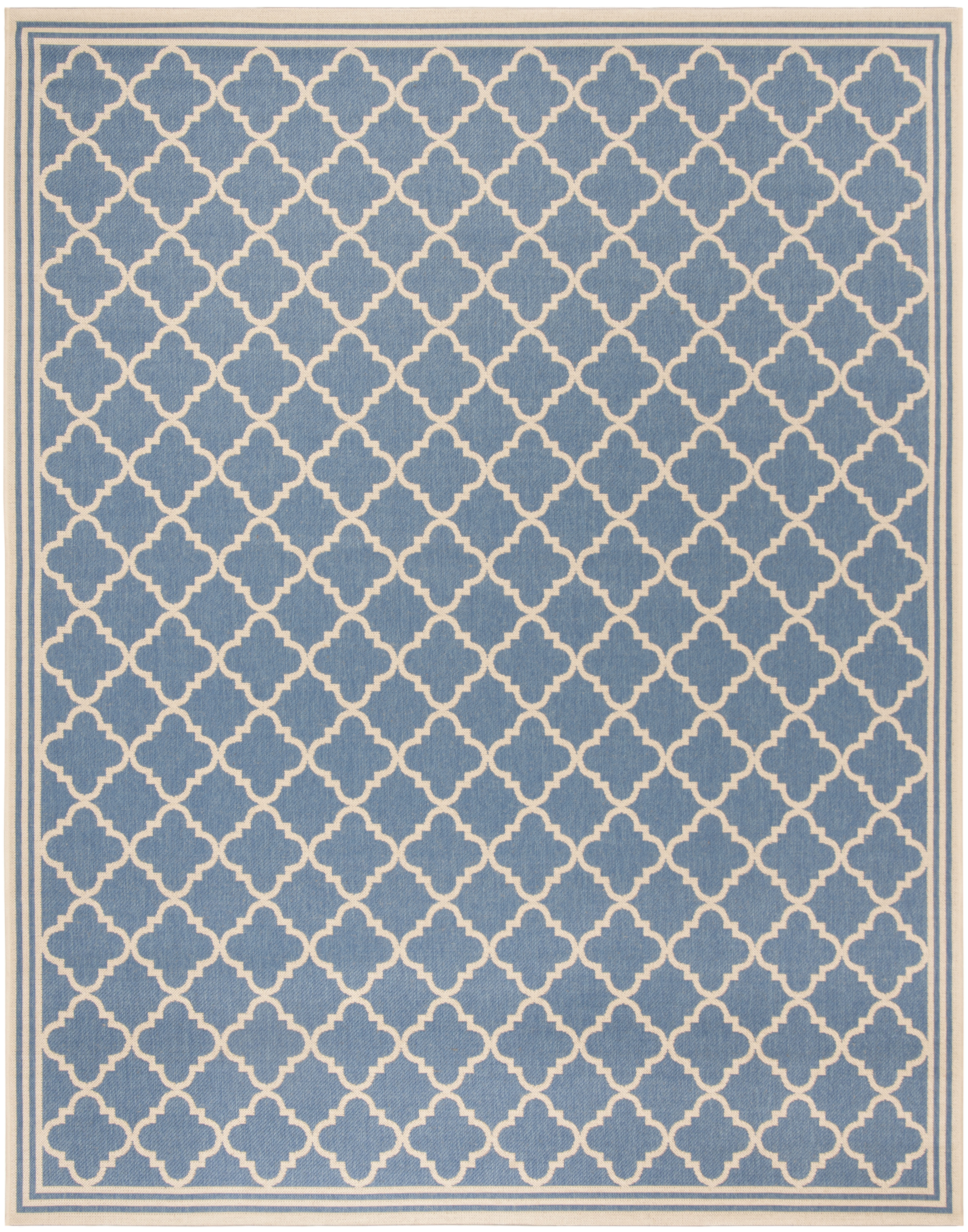 Arlo Home Indoor/Outdoor Woven Area Rug, LND121M, Blue/Cream,  9' X 12' - Image 0