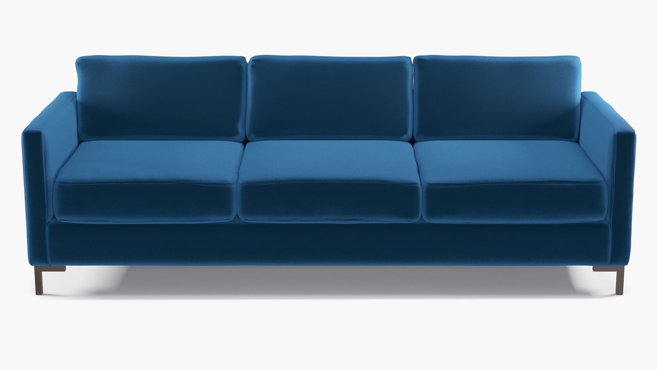 Modern Sofa, Royal Performance Velvet, Bronze L Leg - Image 0