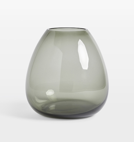 Audrey Medium Wide Mouth Smoke Glass Vase - Image 0
