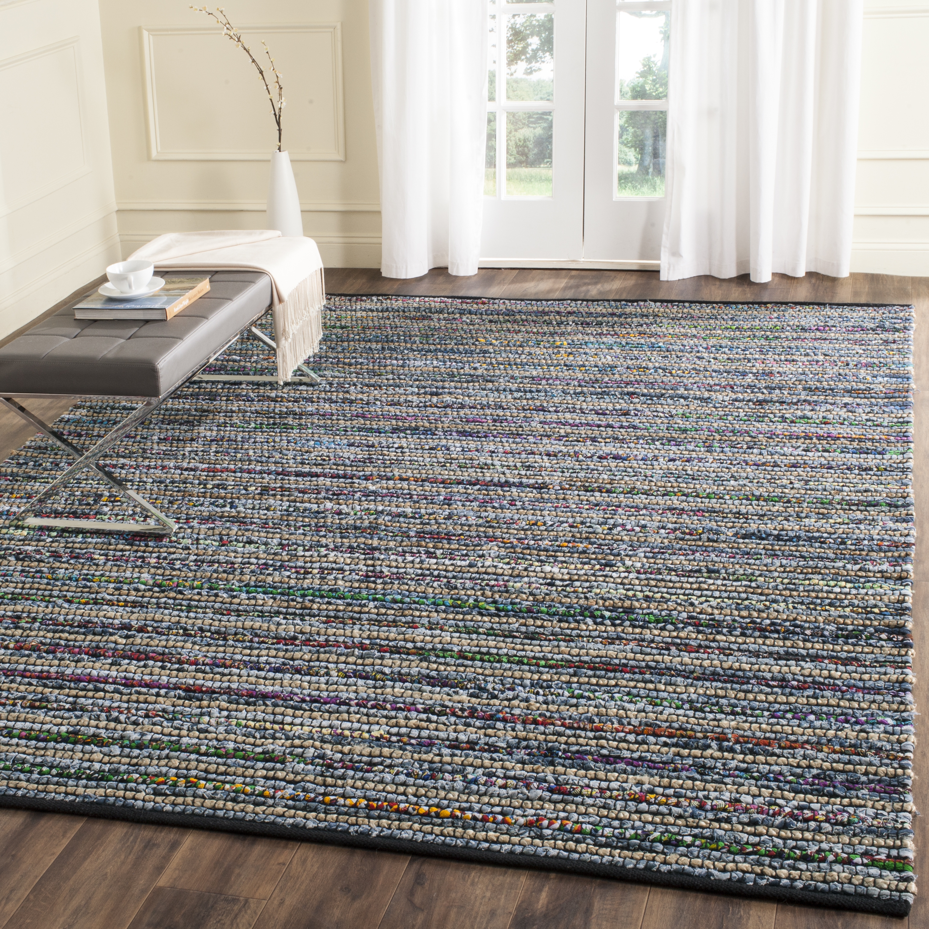 Arlo Home Hand Woven Area Rug, CAP364A, Multi/Natural,  8' X 10' - Image 1