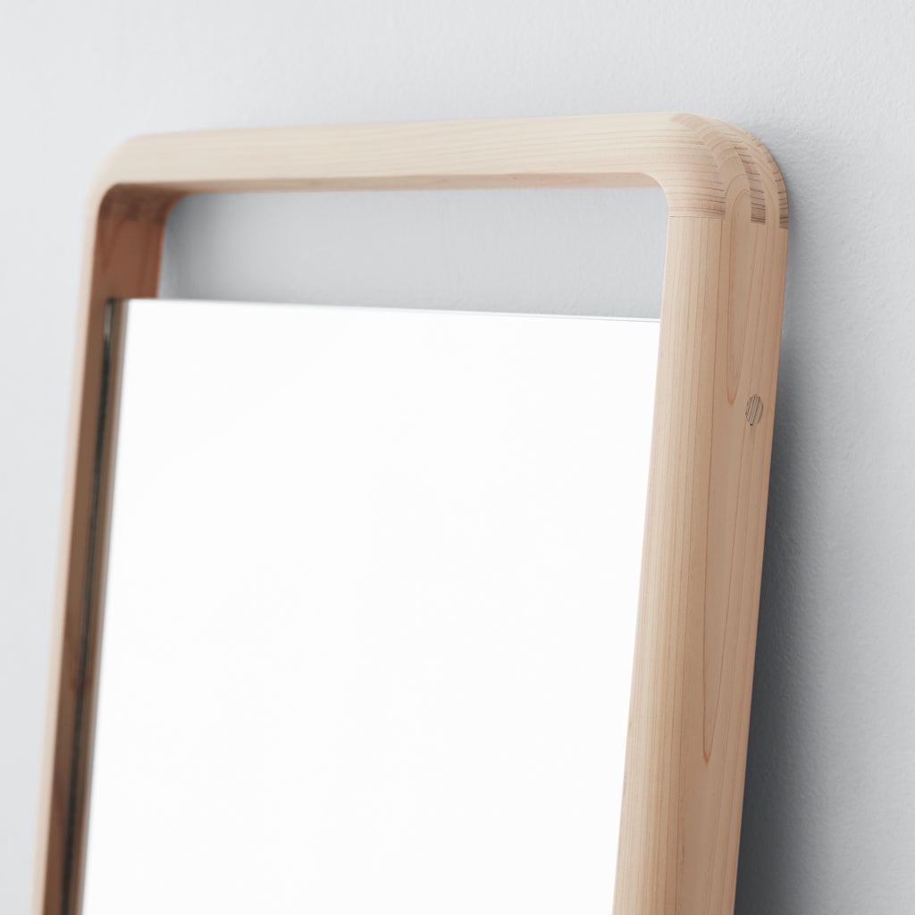 The Citizenry Hinoki Wood Floor Mirror | Small | Light Wood - Image 3