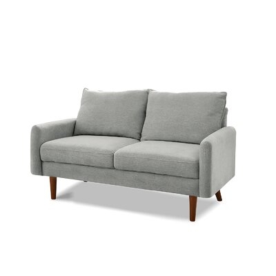 57.87" Linen Blend Round Arm Loveseat - Image 0
