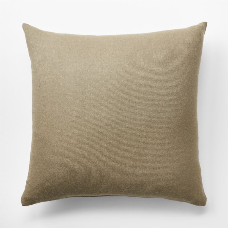 Alpaca Pillow with Feather-Down Insert, Olive, 20" x 20" - Image 0