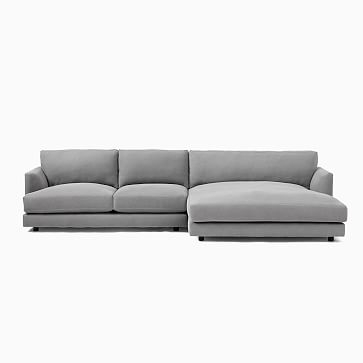 Haven Sectional Set 10: Right Arm Sofa, Left Arm Double Wide Chaise, Trillium, Performance Coastal Linen, Anchor Gray, Concealed Supports - Image 1