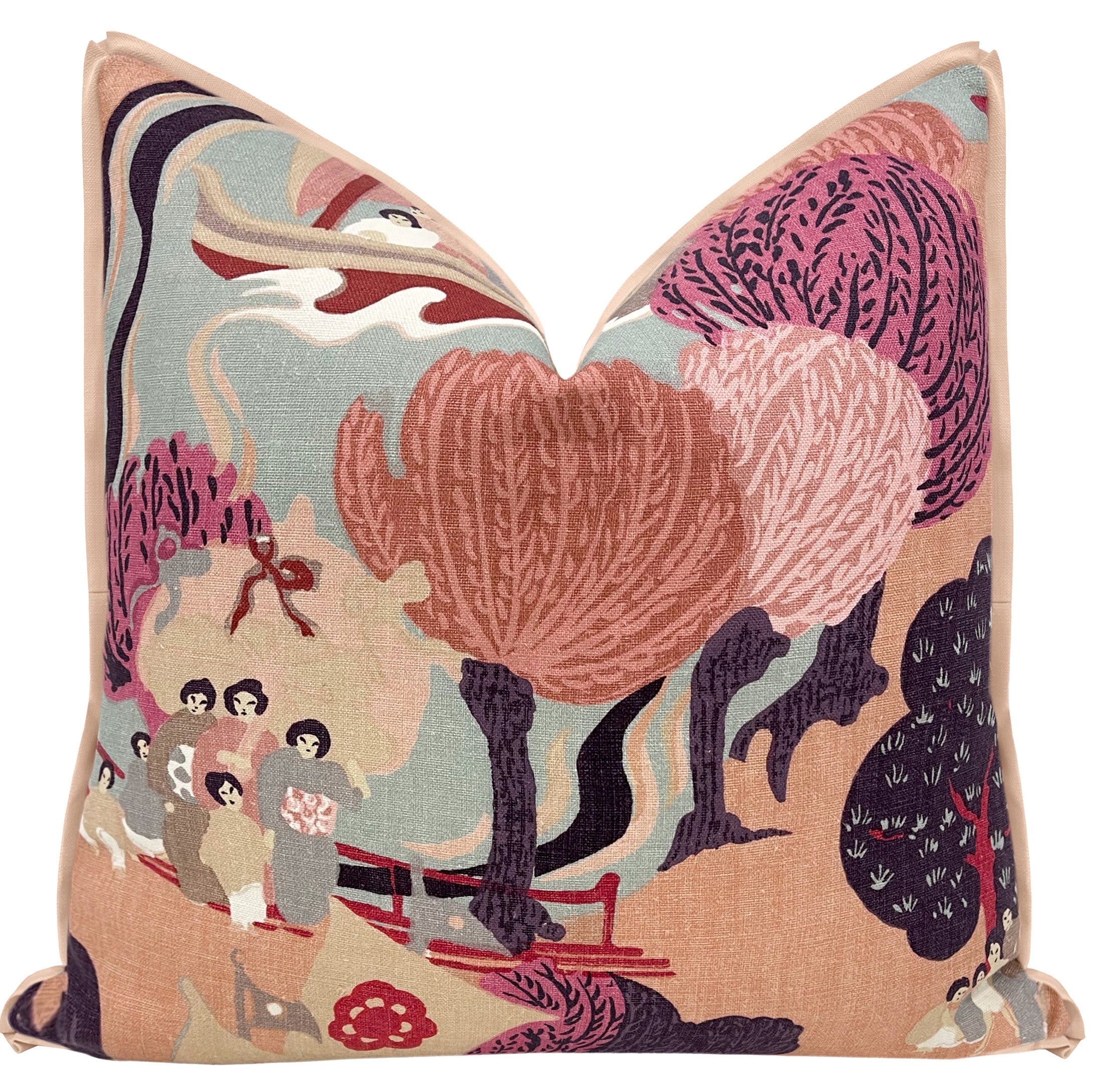 PEARL RIVER // BLUSH | SCHUMACHER - 14" X 36" / BUTTERFLY FLANGE / Mineral - Image 1