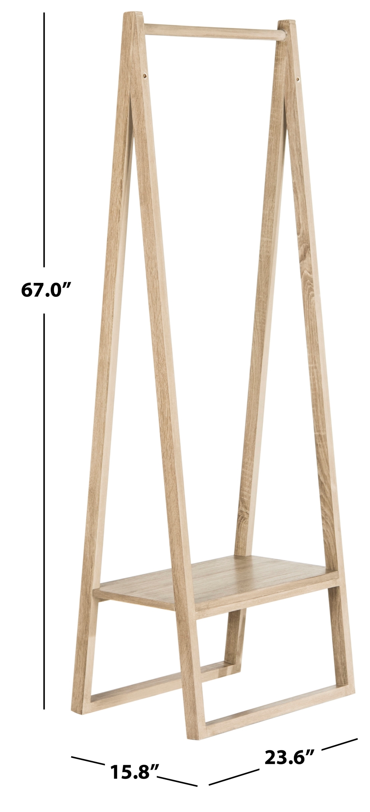 Afia Coat Rack - Light Oak - Safavieh - Image 6