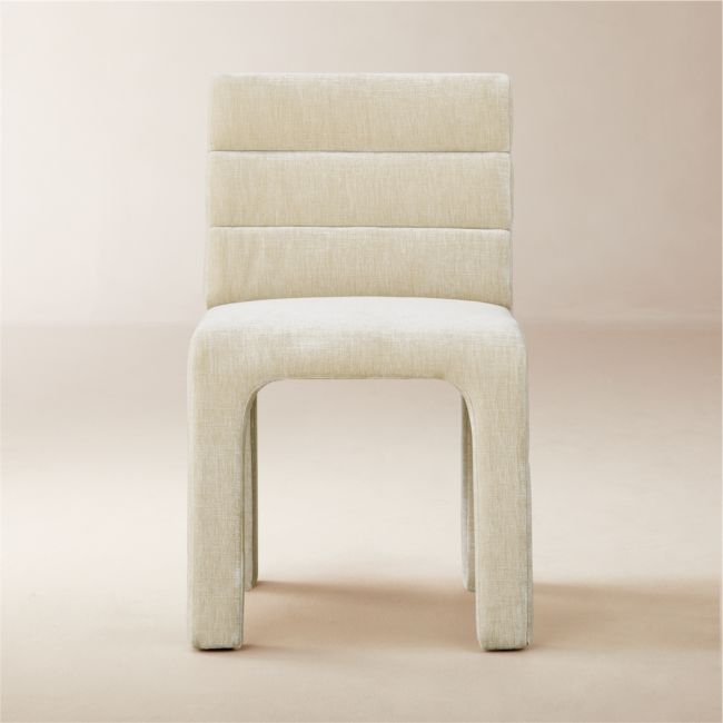 Castell Cream Channel Tufted Performance Fabric Dining Chair Set of 4 - Image 0