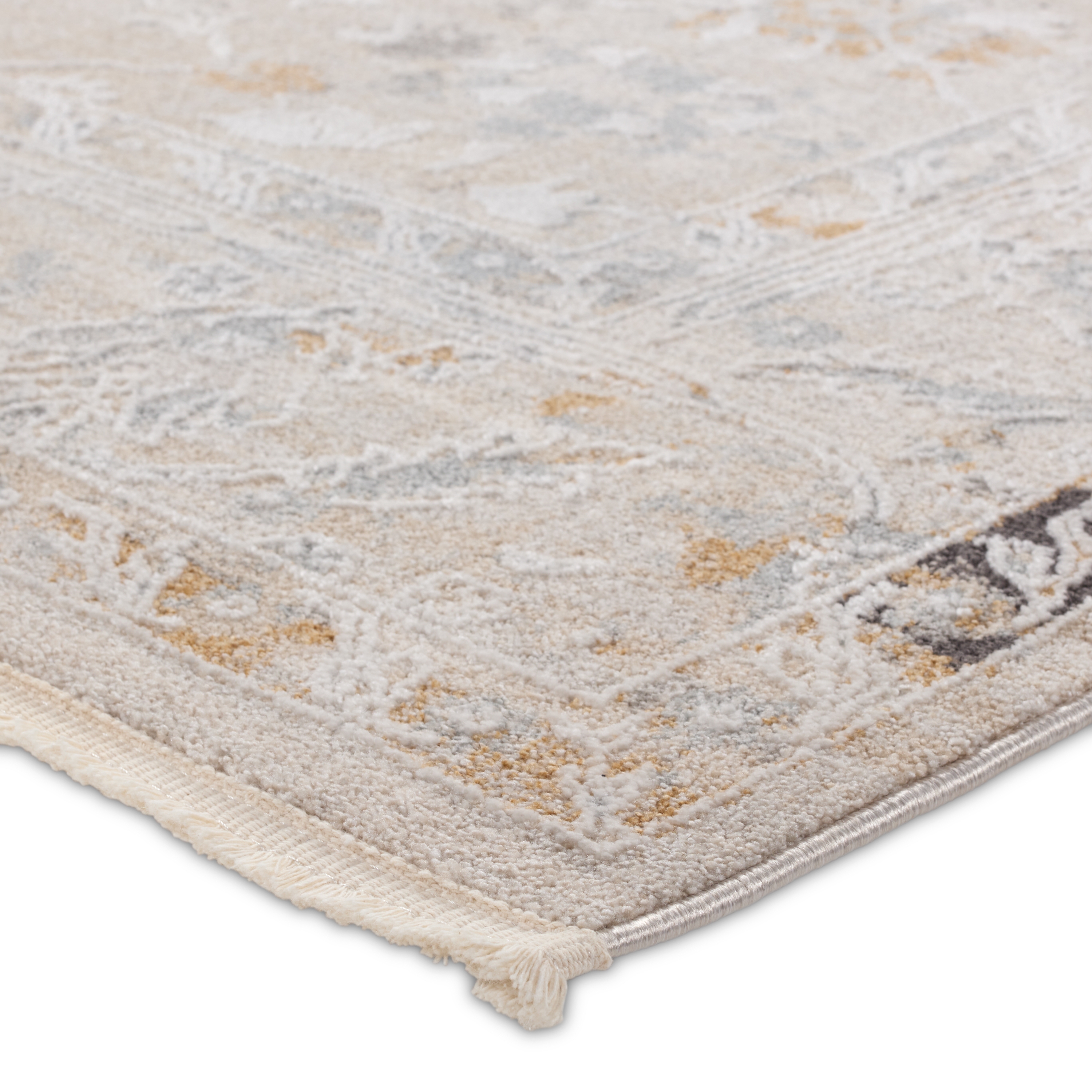 Trifine Floral Gray/Cream Area Rug (5'3"X7'6") - Image 1
