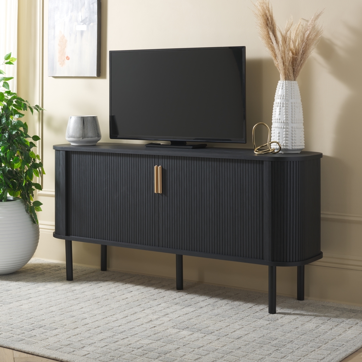 Tealla Sideboard / Media Stand - Black / Gold - Safavieh - Image 1