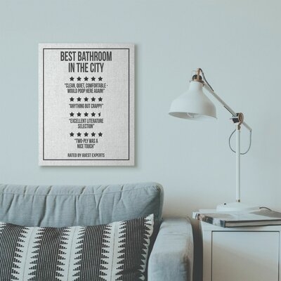 Five Star Bathroom by Daphne Polselli - Floater Frame Textual Art Print - Image 0
