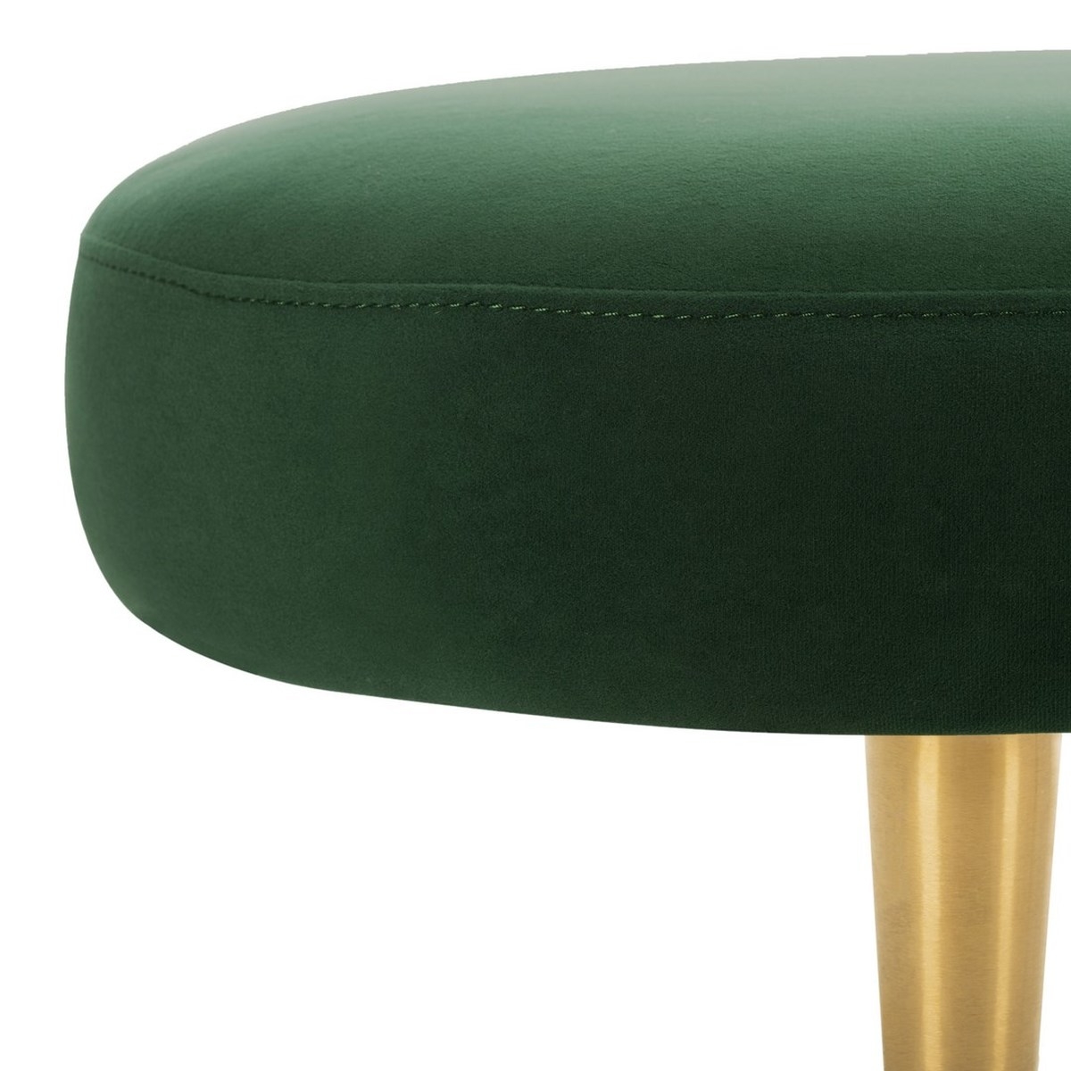 Corinne Velvet Oval Bench - Emerald - Safavieh - Image 4
