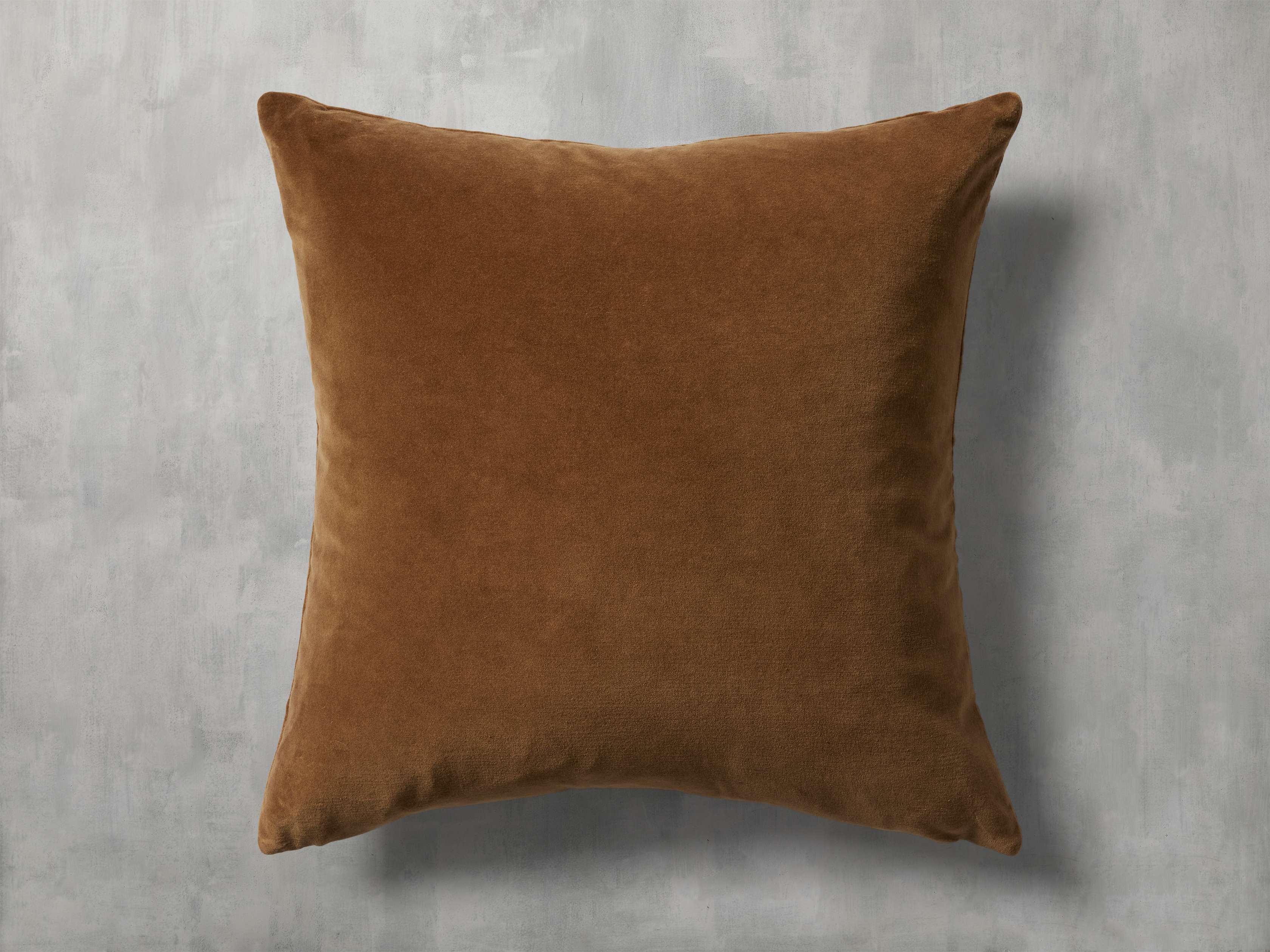 Velvet 22" X Pillow Cover in Brown  Cognac  - Image 0
