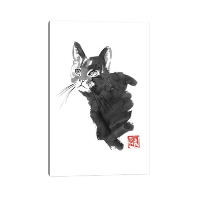 Staring Cat by Péchane - Wrapped Canvas Painting Print - Image 0