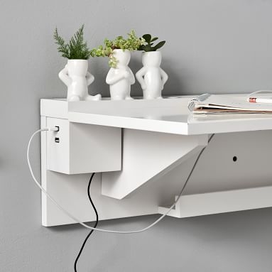 USB Wall Desk, White - Image 3