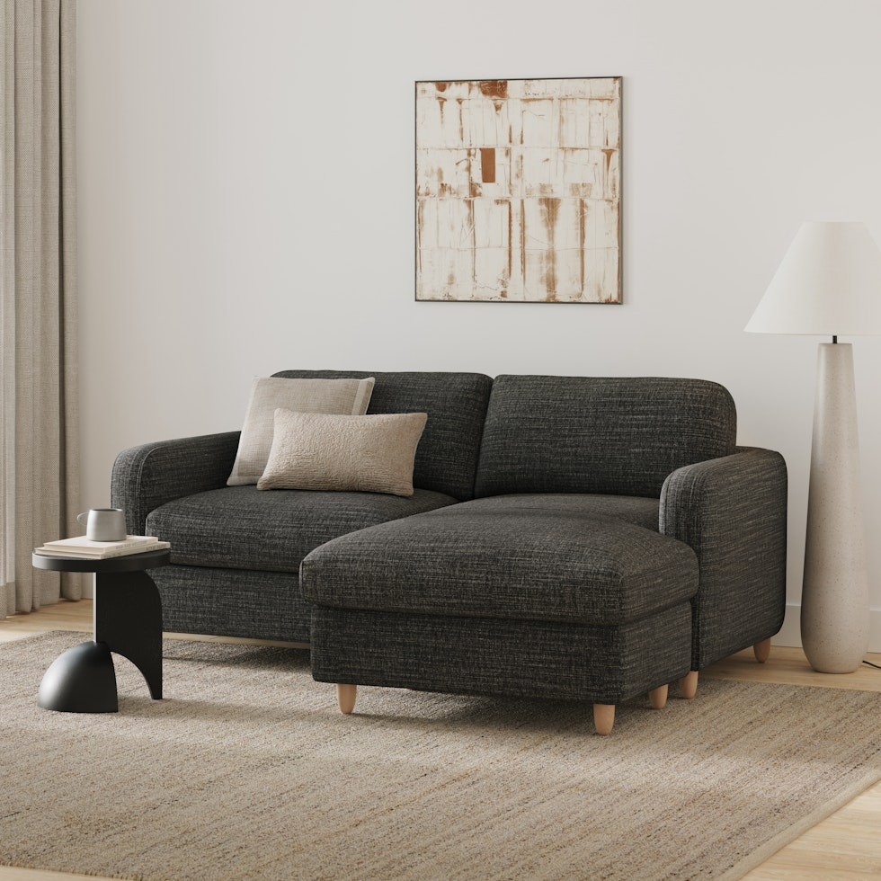 Vati 80" Right Storage Sectional - Natural Oak and Napa Charcoal - Image 2