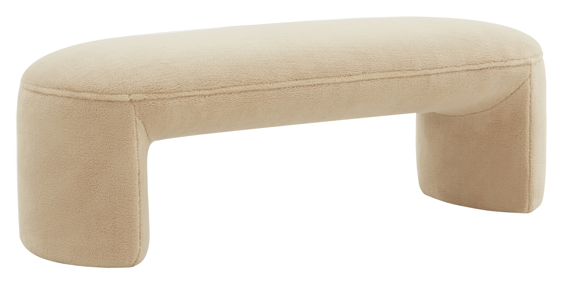 Vivie Faux Shearling Bench - Tan - Image 3
