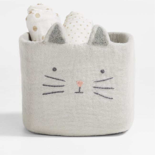 Cat Felt Shelf Storage Bin - Image 0